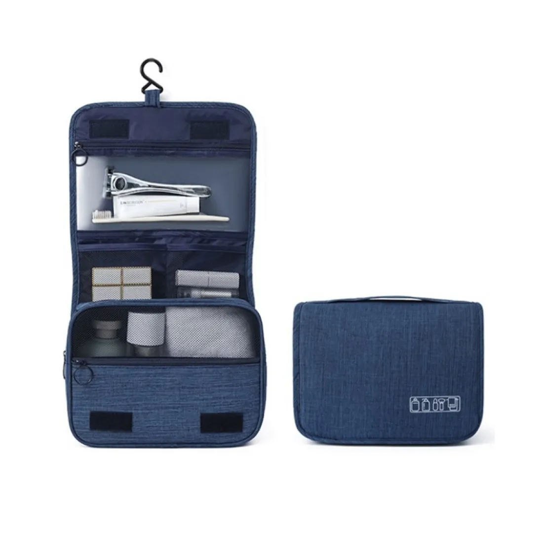 Kozmetická taška - rozkladacia, modrá