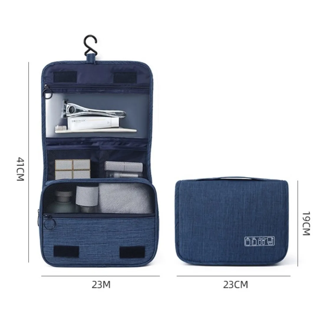 Kozmetická taška - rozkladacia, modrá