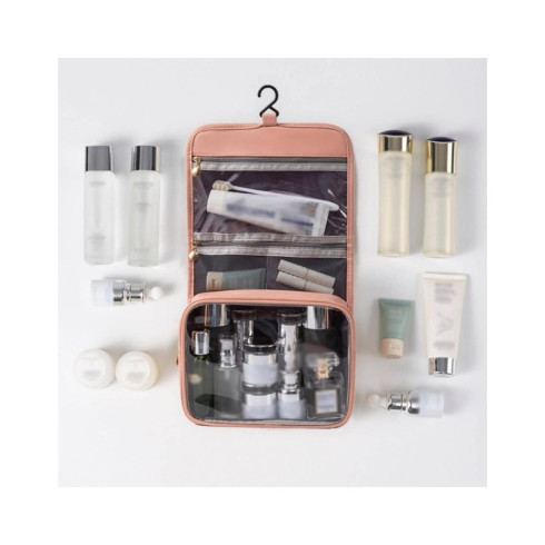 Kozmetická taška - rozkladacia, ružová