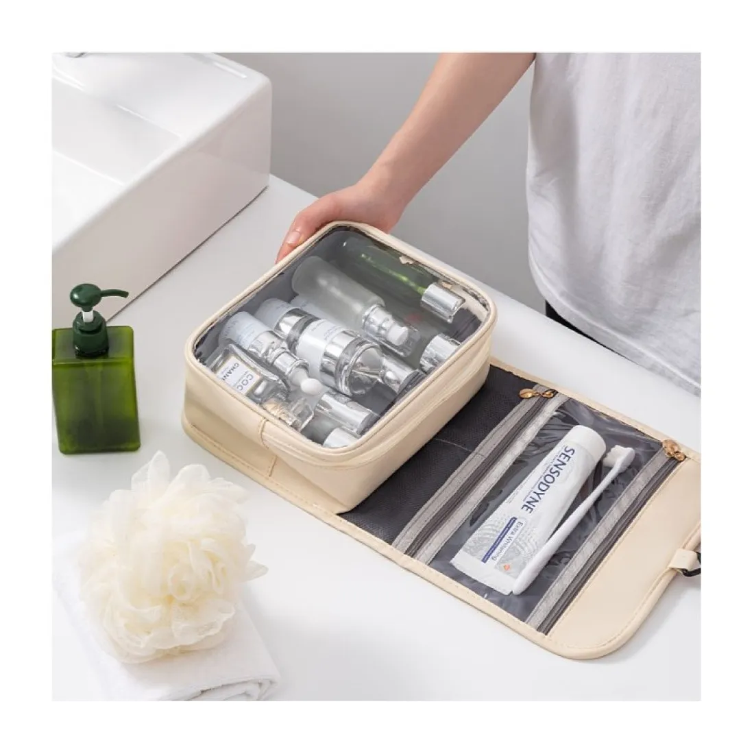 Kosmetická taška - rozkládací, růžová