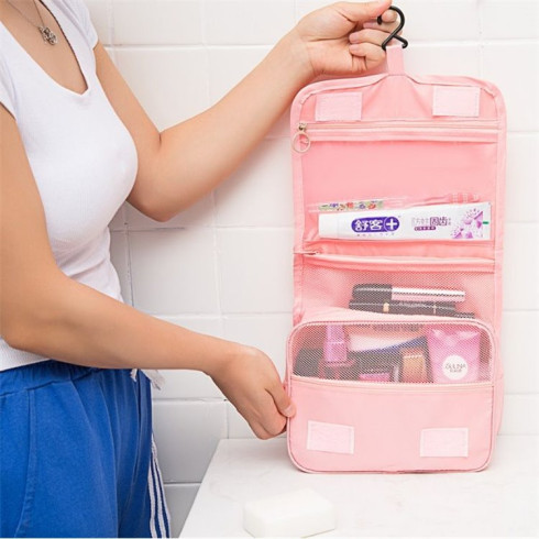 Kozmetická taška - rozkladacia, ružová