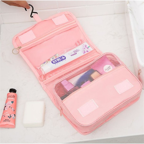 Kozmetická taška - rozkladacia, ružová