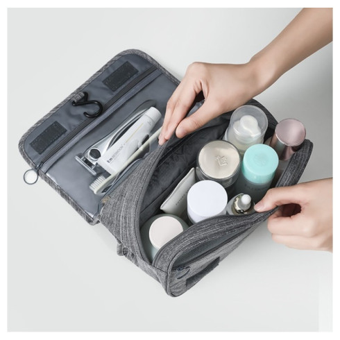 Kozmetická taška - rozkladacia, šedá