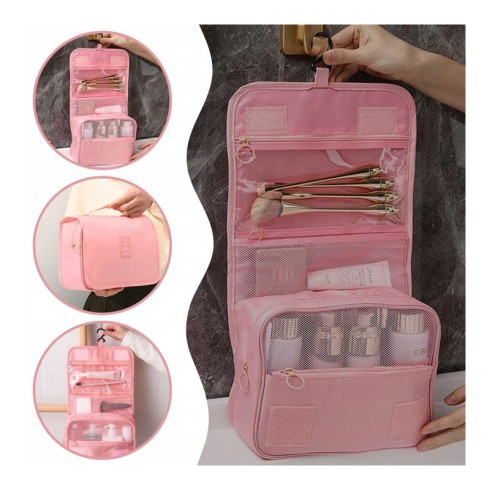 Kozmetická taška - rozkladacia, tmavo ružová