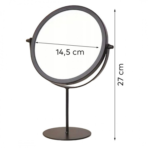 Kozmetické zrkadlo, čierne