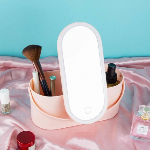 Kozmetický kufrík s LED zrkadlom