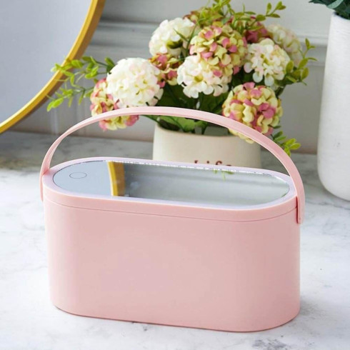 Kozmetický kufrík s LED zrkadlom