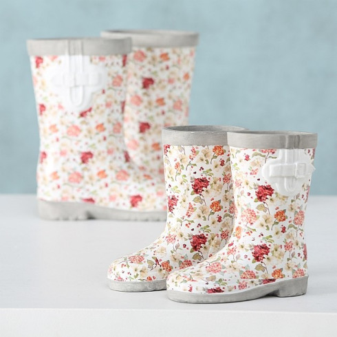 Kvetináč v tvare čižmy s kvetinovým vzorom - 1 ks