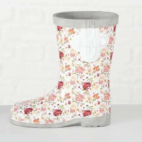 Kvetináč v tvare čižmy s kvetinovým vzorom - 1 ks