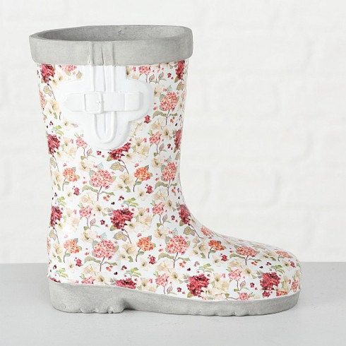 Kvetináč v tvare čižmy s kvetinovým vzorom - 1 ks