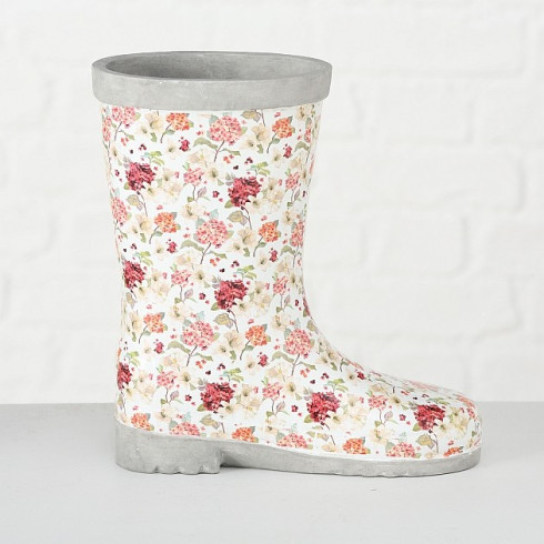 Kvetináč v tvare čižmy s kvetinovým vzorom - 1 ks