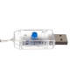 LED světelný řetěz sněhové vločky - 138 LED USB - teplá bílá