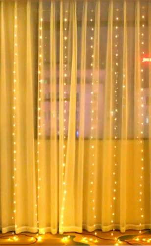 LED svetelný záves 290cm - teplá biela