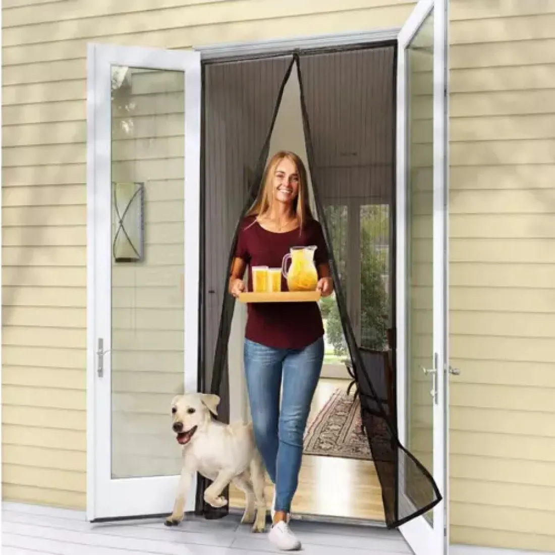 Moskytiéra do dverí s magnetmi - 100x210 cm čierna