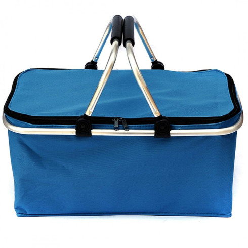 Piknikový košík termo, skladací - modrý
