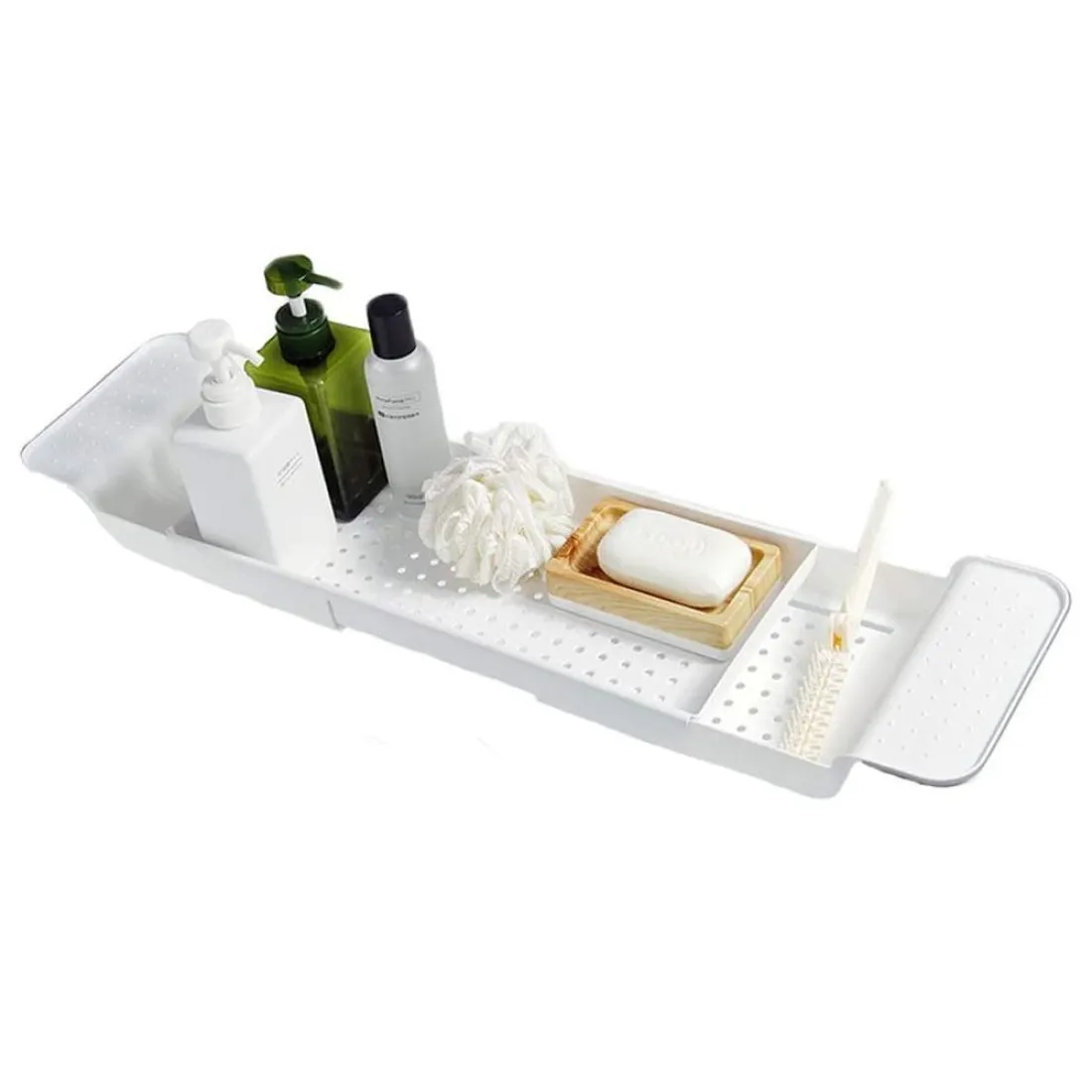 Nastaviteľná polica na vaňu / drez, biela 55 cm