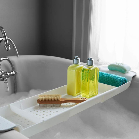 Nastavitelná police na vanu / umyvadlo, bílá 55 cm