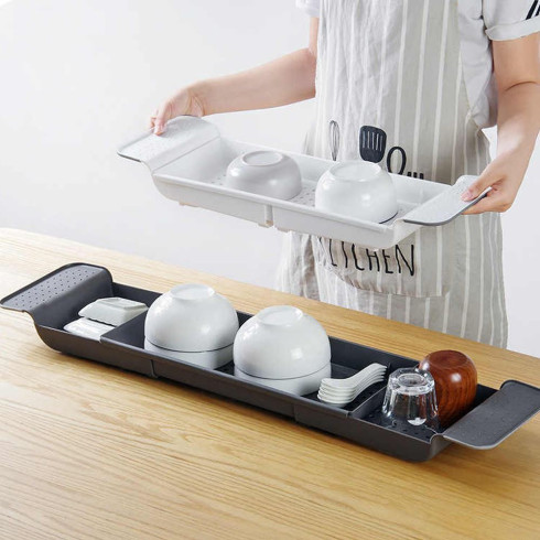 Nastavitelná police na vanu / umyvadlo, bílá 55 cm