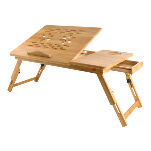 Nastaviteľný stolík na notebook, bambusový