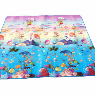 Obojstranná detská podložka - Vodný svet + Zvieratka 190x170 cm