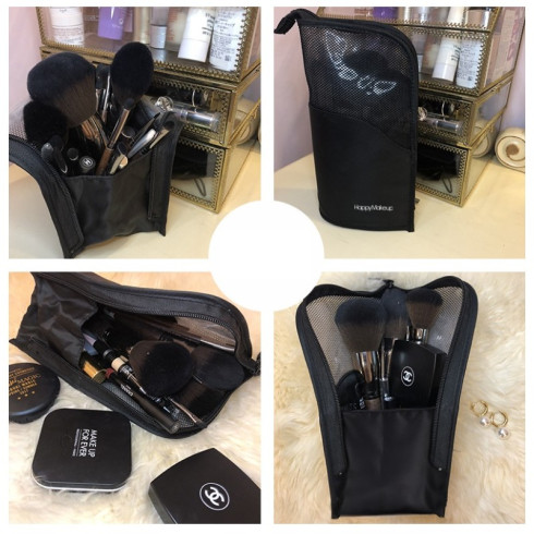 Organizér - kozmetická taška na štetce, čierna