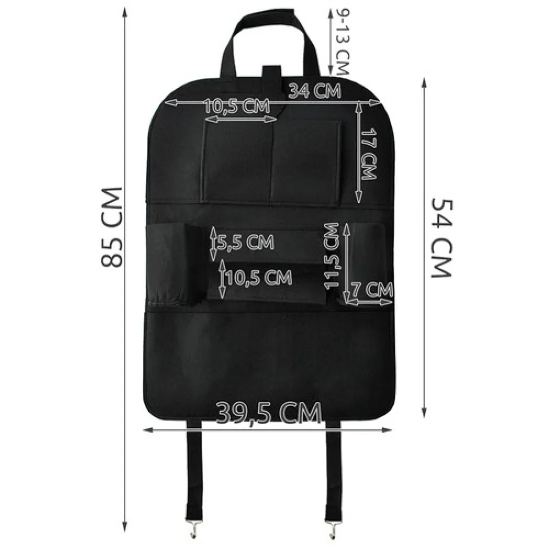 Organizér na autosedačku - černý