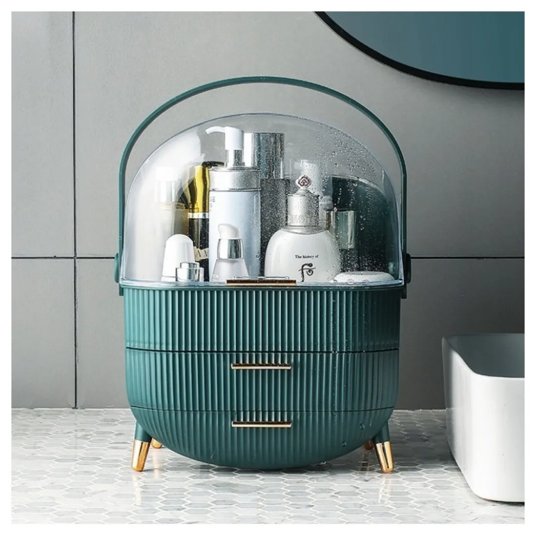 Organizér pro kosmetiku a šperky - zelený