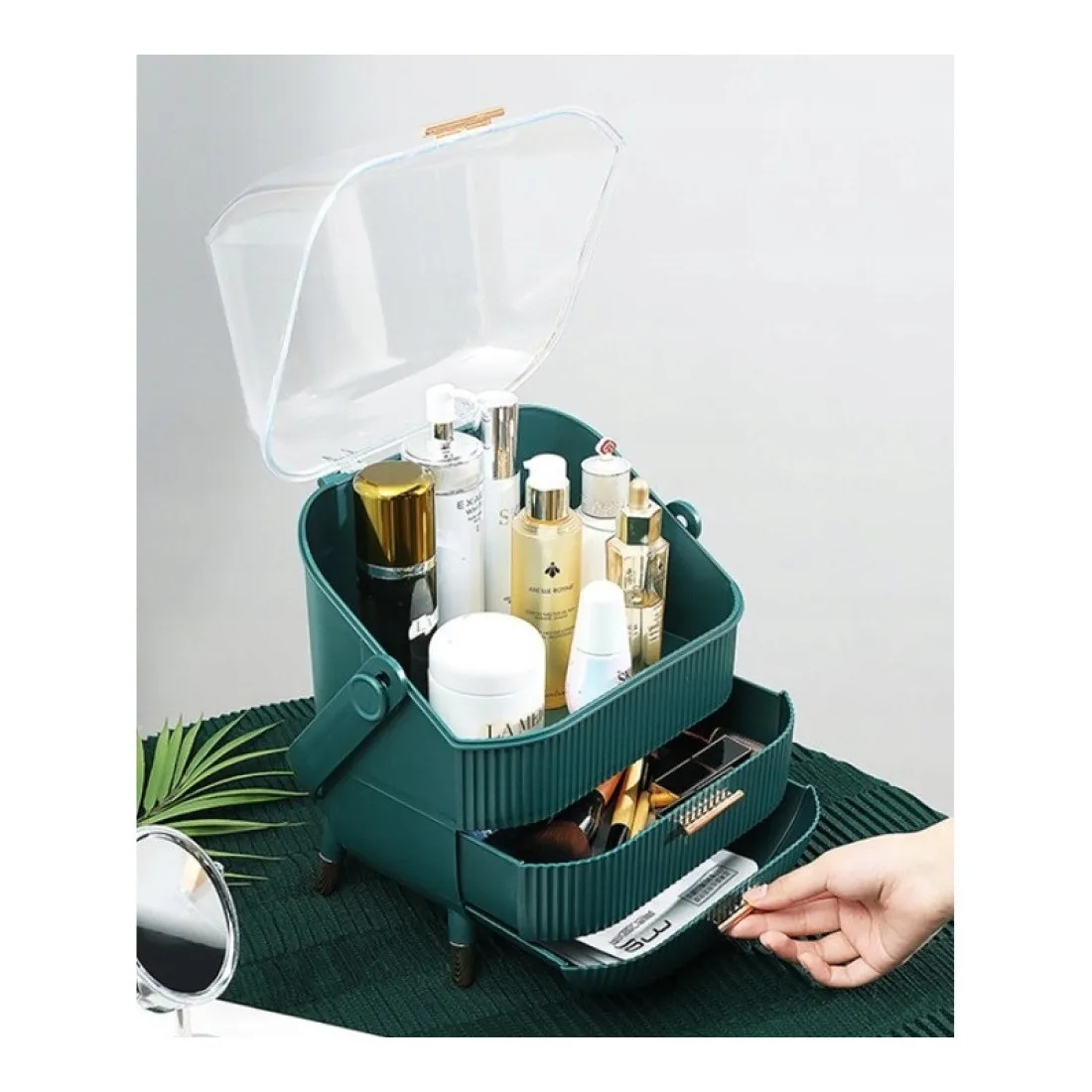 Organizér pro kosmetiku a šperky - zelený