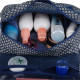 Organizér na kozmetiku - skladacia kozmetická taška, vzorovaná modrá