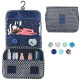Organizér na kosmetiku - skládací kosmetická taška, vzorovaná modrá