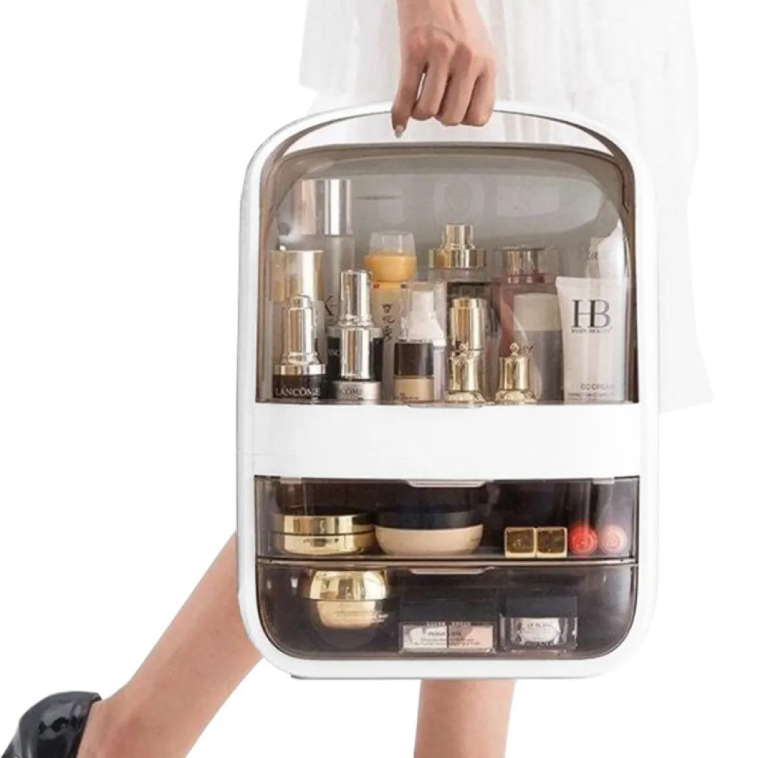 Organizér na kosmetiku se šuplíky - bílý