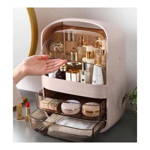 Organizér na kosmetiku se šuplíky - růžový