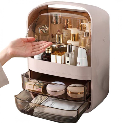 Organizér na kosmetiku se šuplíky - růžový