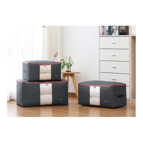 Organizér na oblečenie a posteľnú bielizeň L - šedý