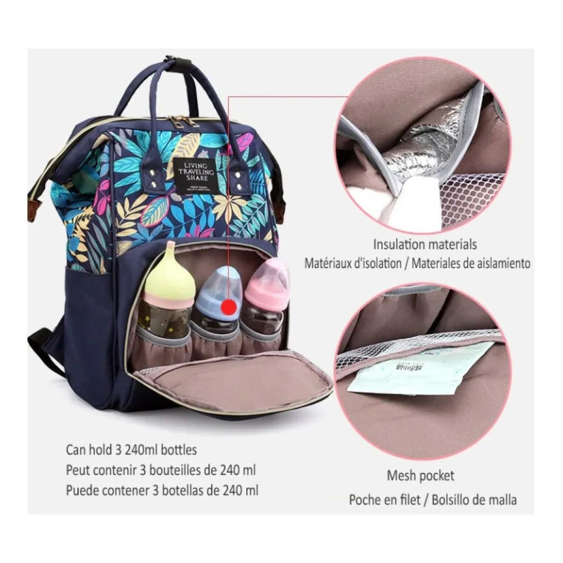 Organizér - taška na kočík pre mamičky, modrá