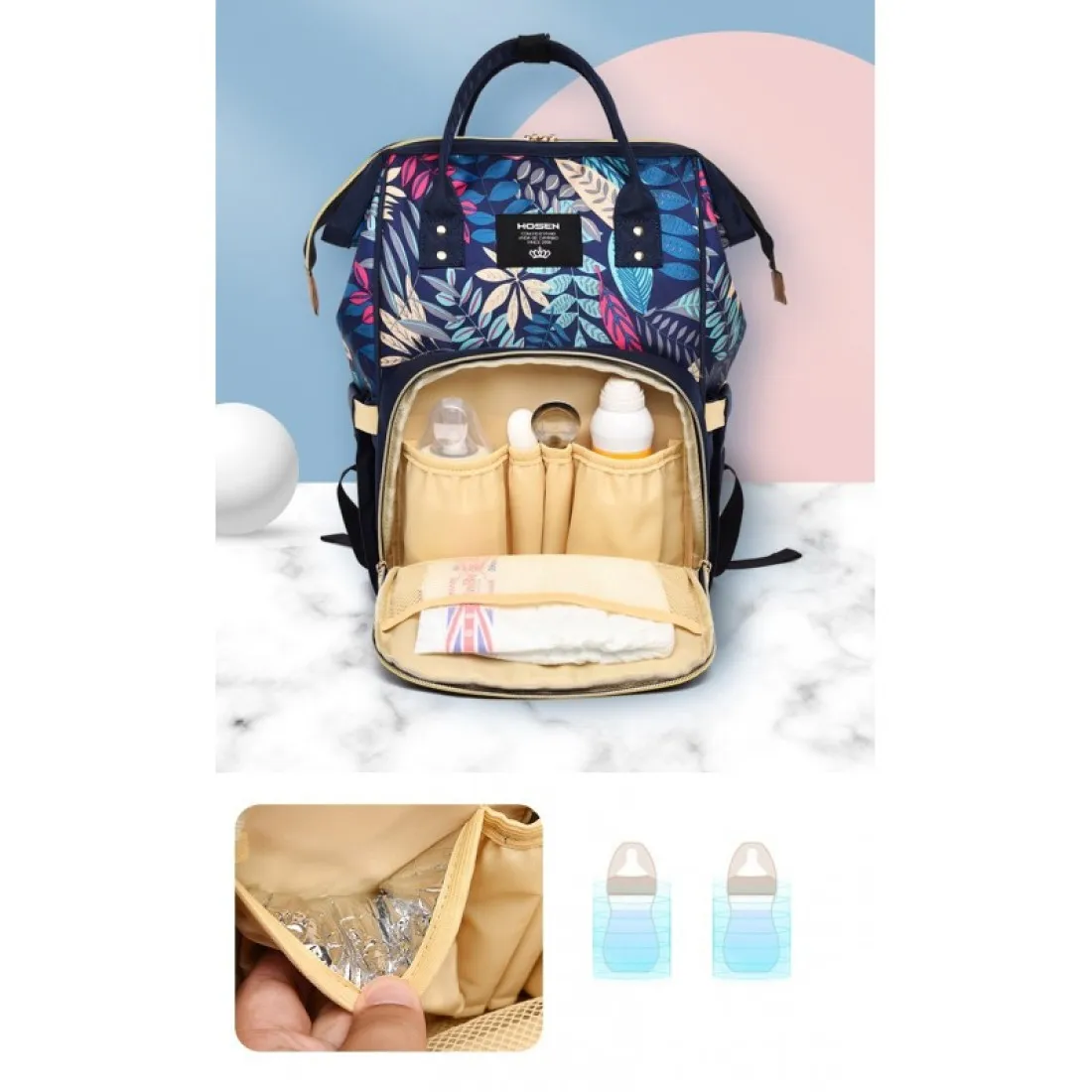 Organizér - taška na kočík pre mamičky, modrá