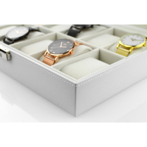 Organizér, úložný box na hodinky 12ks, biely