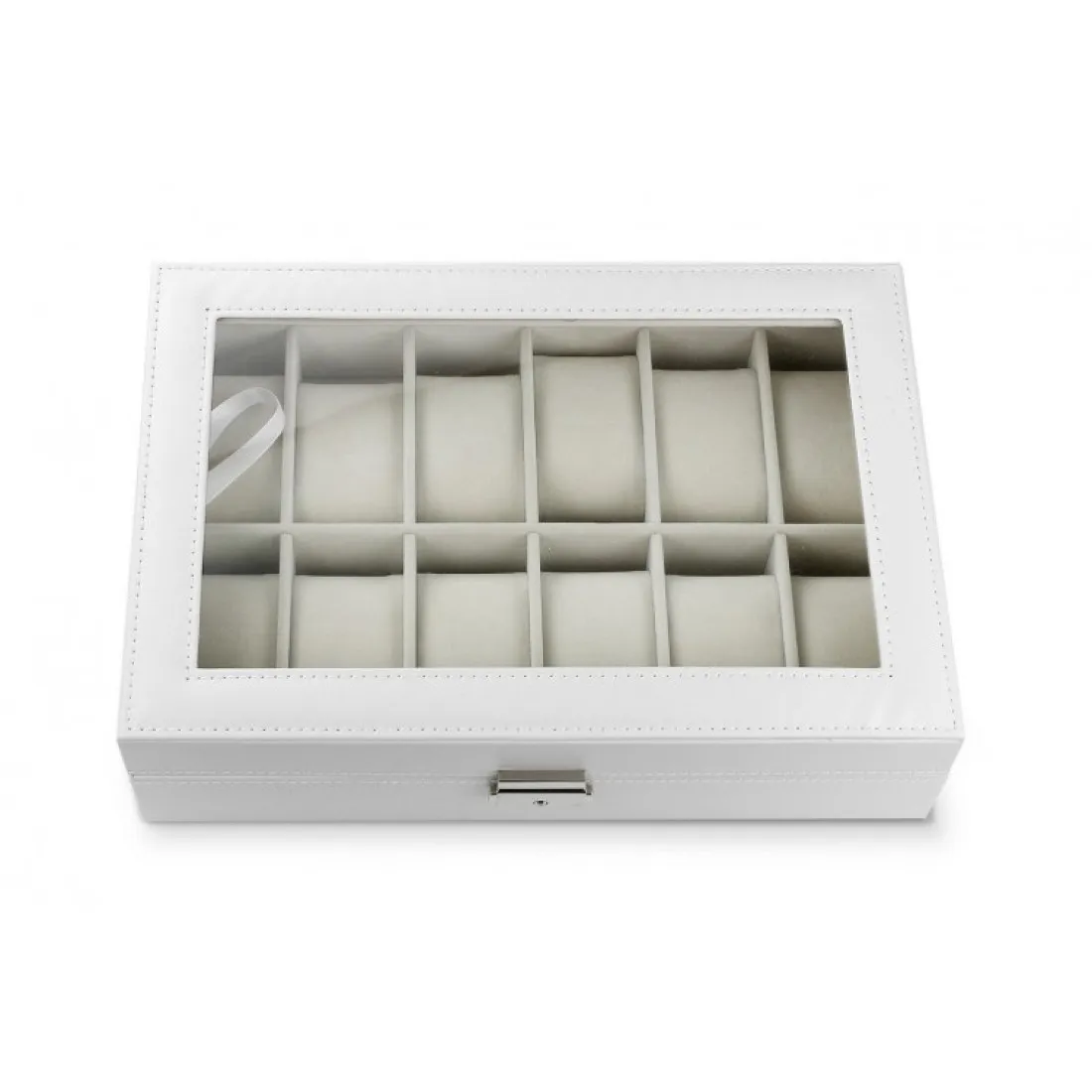 Organizér, úložný box na hodinky 12ks, biely