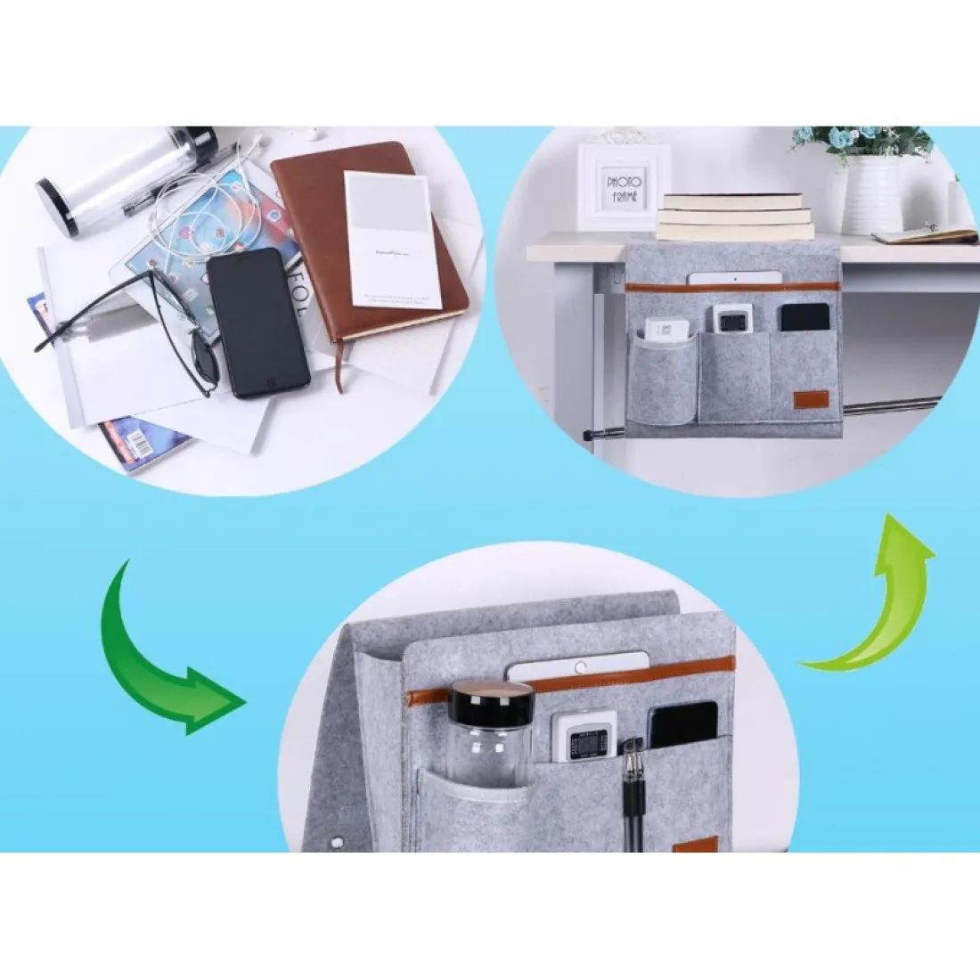 Plstěný organizér - šedý