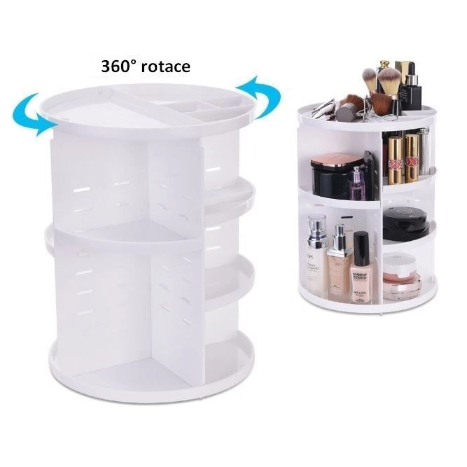 Otočný kosmetický organizér - bílý