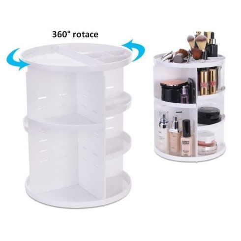 Otočný kozmetický organizér - biely