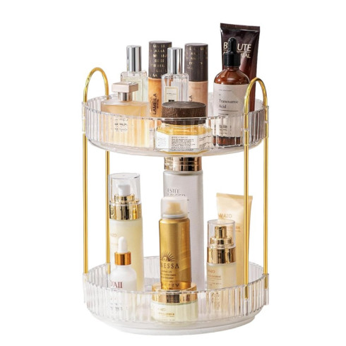 Otočný stojan/organizér na kozmetiku s dvoma policami