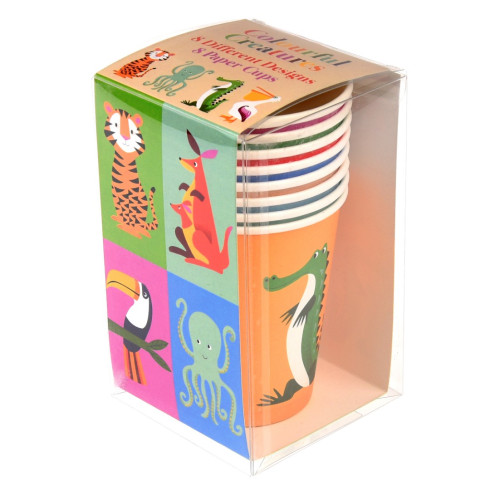 Papierové poháre Zvieratká - set 8 ks