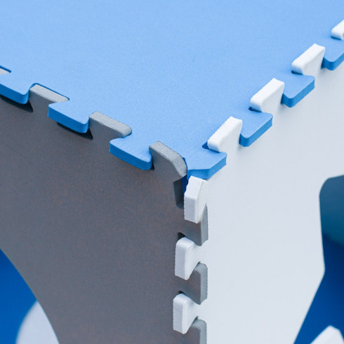 Penová podložka puzzle 180x180 cm - modrá