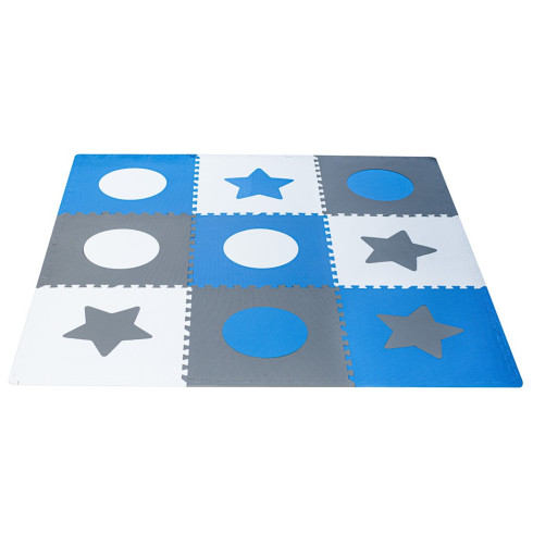Penová podložka puzzle 180x180 cm - modrá