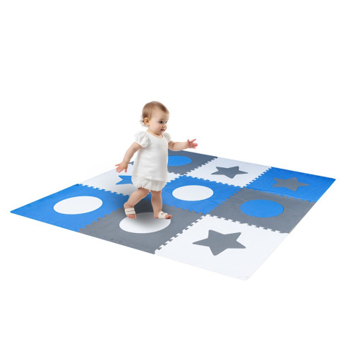 Penová podložka puzzle 180x180 cm - modrá