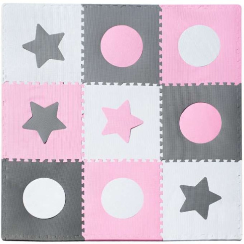 Penová podložka puzzle 180x180 cm - ružová