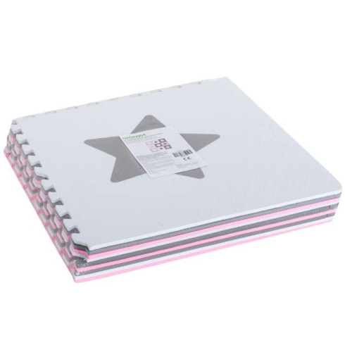 Penová podložka puzzle 180x180 cm - ružová