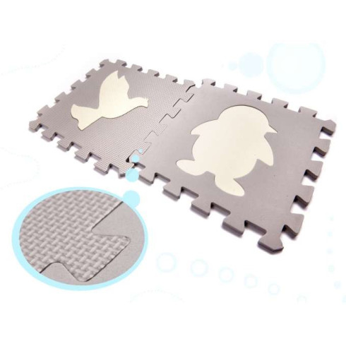 Penová podložka puzzle, 36 ks šedá