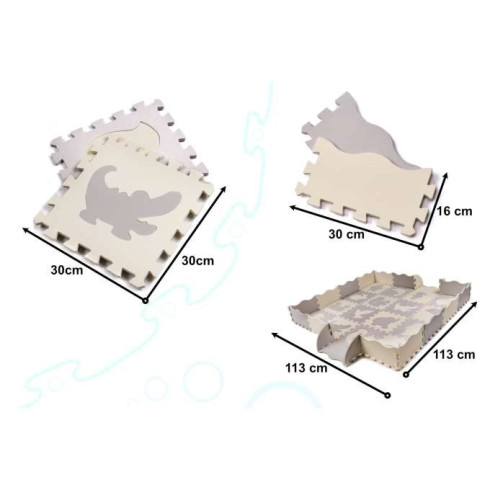 Penová podložka puzzle, 36 ks šedá